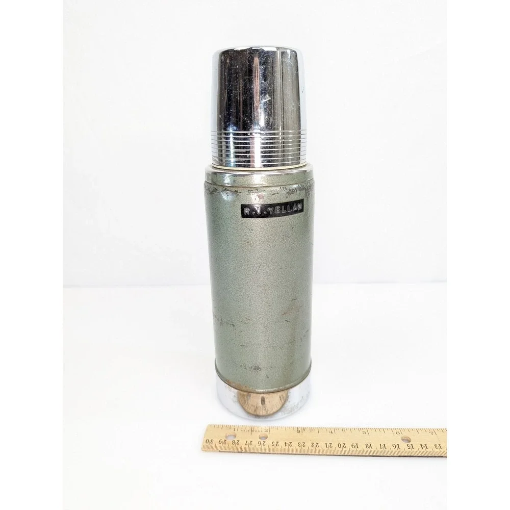 Vintage Stanley A-943B Insulated Vacuum Bottle 1 Pint Stainless Steel Hammertone - Picture 2 of 8